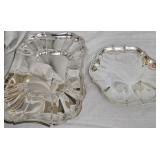 Lot of 2 silver plated serving trays