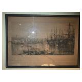 etching titled Intï¿½rieur du Vieux Port ï¿½ Marseille