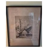Vintage etching In the Smokies by Leon Pescheret