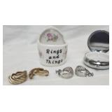 Vtg style clip on earrings & trinkets