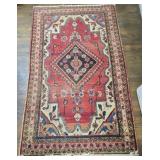 Antique Persian Red Blue Coral Area Rug