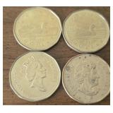 Lot of 4 Canada $1 coins