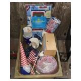 Large Plastic Container with Lid Full of Decor
