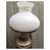 Brass bottom and glass globe hanging wall lamp