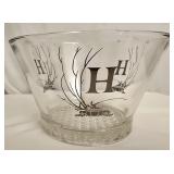 Glass bowl with H
