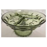 Vintage hazel atlas reflection footed divided dish