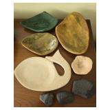 Estate lot of ceramic decor and rocks
