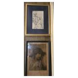 Lot of 2 framed art