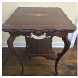 Two tier wood side table
