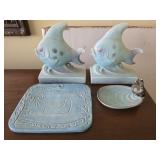 Lot of 4 light blue decor