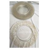 Set of 6 floral inlay glass plates