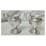 Sterling silver weighted bottom sugar & cream 171