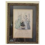 Antique framed 1865 Le Journal Des Dames