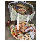 Bag of Fall & Platters Rags Ceramics Plates Etc