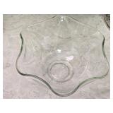 Clear Ruffled Edge Glass Bowl