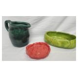 3 handmade pottery decor pieces