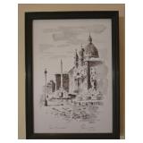 Framed watercolor print 2000