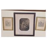 Lot of 3 Antique & Vintage Decorative Pictures