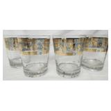 Vtg Cera Golden Grapes Green highball glasses