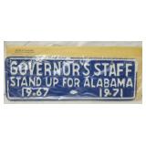 Governors Staff Stand Up For Alabama license plate