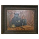 Painting on board framed signed by artist