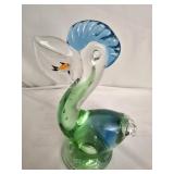 Blown glass murano style pelican