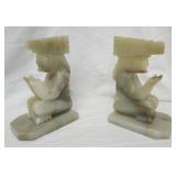 vintage onyx bookends hand-carved Aztec style