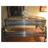 Two tier silver plated serving dishes