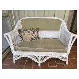 Outdoor Wicker Love Seat Bench