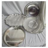 Lot of 4 silver plated platters