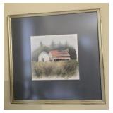 Framed watercolor signed by artist Newby