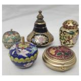 5 vintage Chinese style trinket boxes