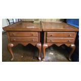 Pair of Wooden Queen Ann Style Side Tables