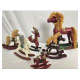 Lot of vintage rocking horses