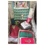 Estate lot of Christmas Napkins Hand Towels Etc