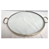 Sterling silver framed glass tray