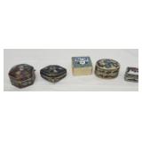 5 vintage trinket boxes