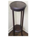 Dark Wood Round Decorative Plant Stand