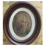 Antique Oval Framed Photo of Victorian Woman