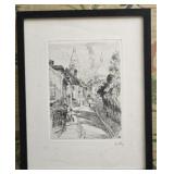 Montmartre Paris Etching By Kelly Andor De Szekely