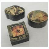 3 Keepsake trinket boxes