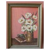 Small Oil on board floral painting