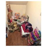 Lot of Christmas Bags Blankets Place Mats Bows Etc