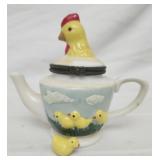 Vintage hinged chicken teapot trinket box