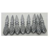 Vtg 8 pcs Pewter corn on the cob holders