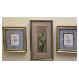 Lot of 3 floral pictures