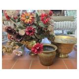 Lot of 3 brass pots