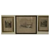 Lot of 3 Small Signed Prints