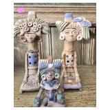 Lot of 3 pottery Aztec pieces