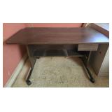 Faux wood rolling desk UPSTAIRS